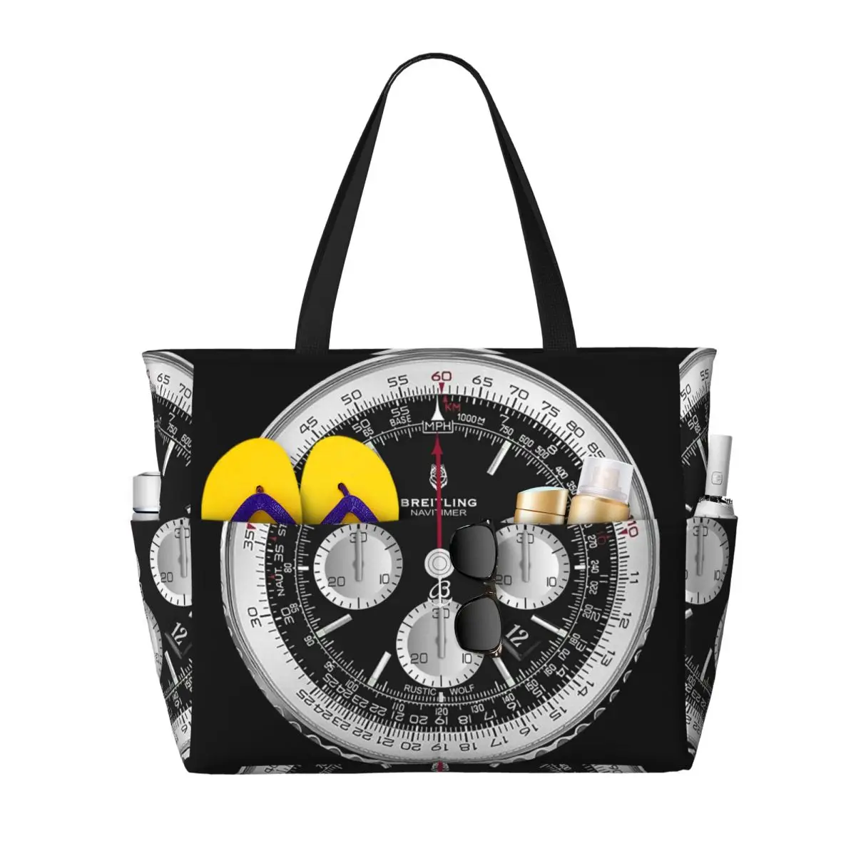 Luxury Yoga Bags - Черная роскошная пляжная сумка-тоут с дизайном