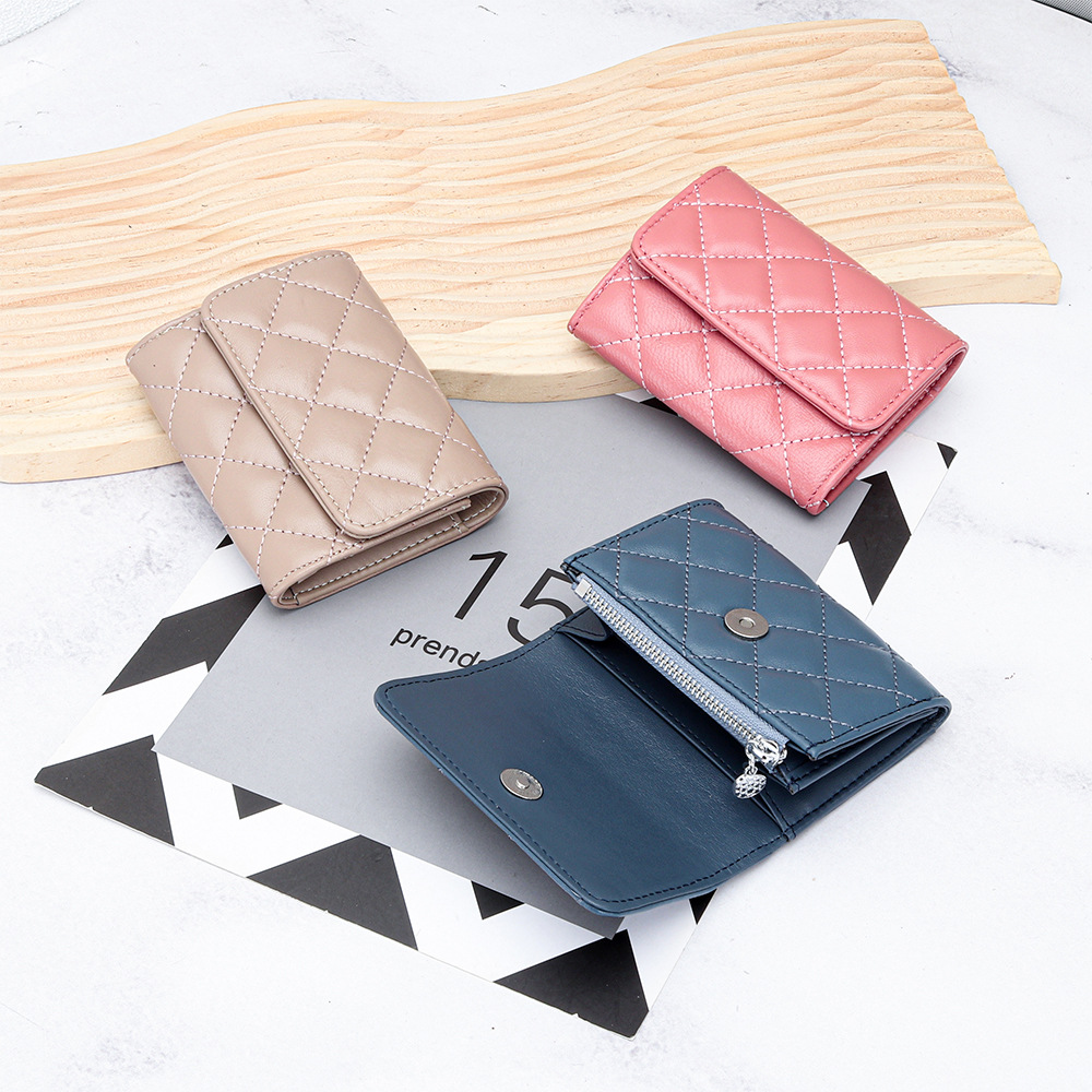 Luxury Bags Name For Women - Стеганый держатель для карт из овчины,