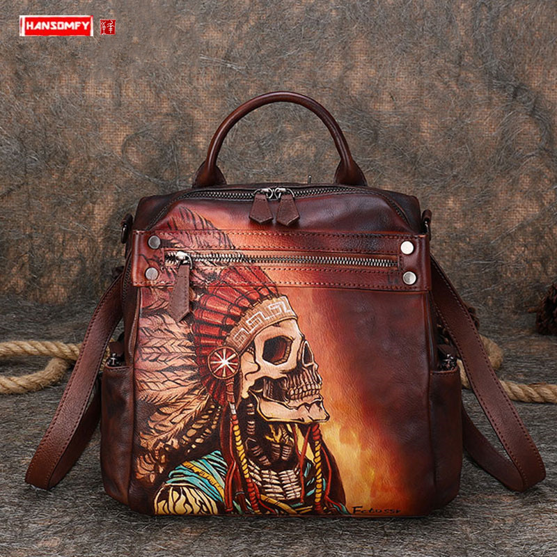 Luxury Bags Hand Painted - Новый роскошный кожаный женский рюкзак 2026